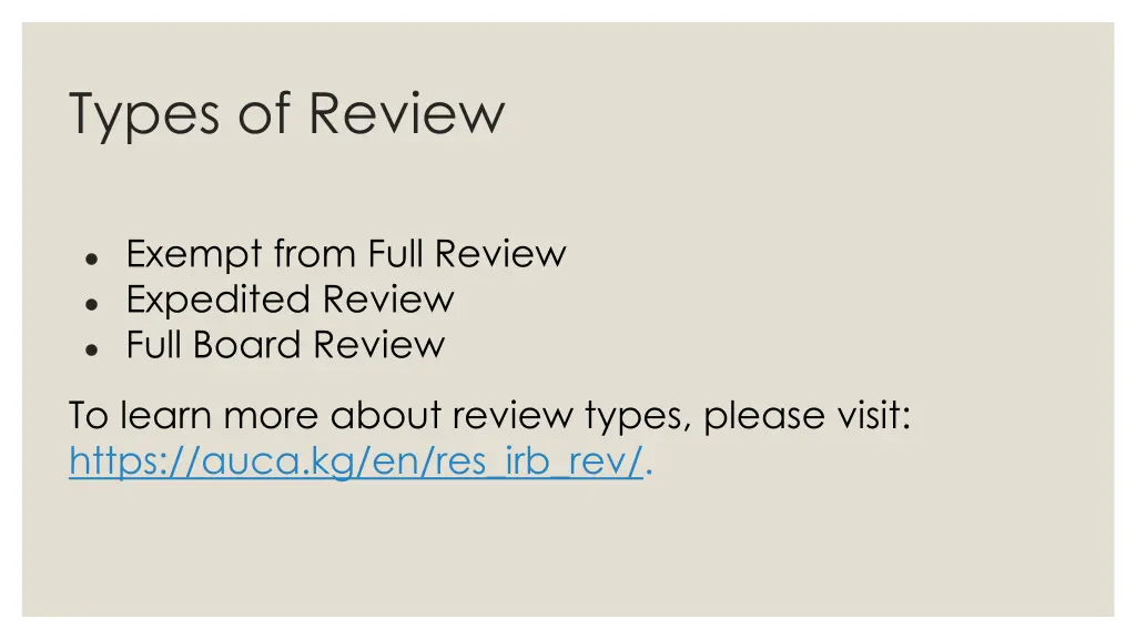 types of review