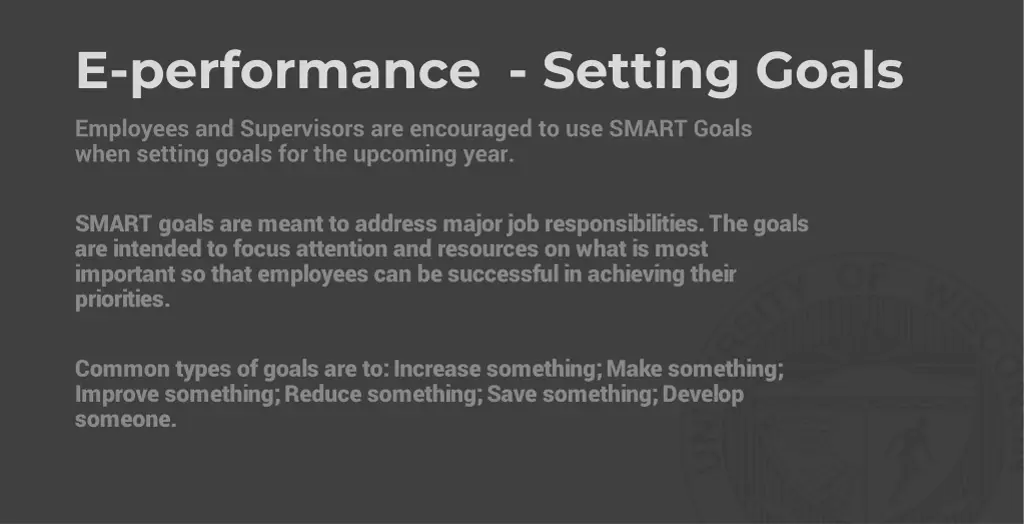 e performance setting goals employees