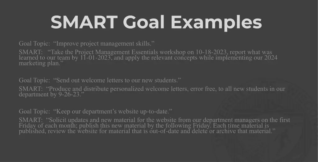 smart goal examples