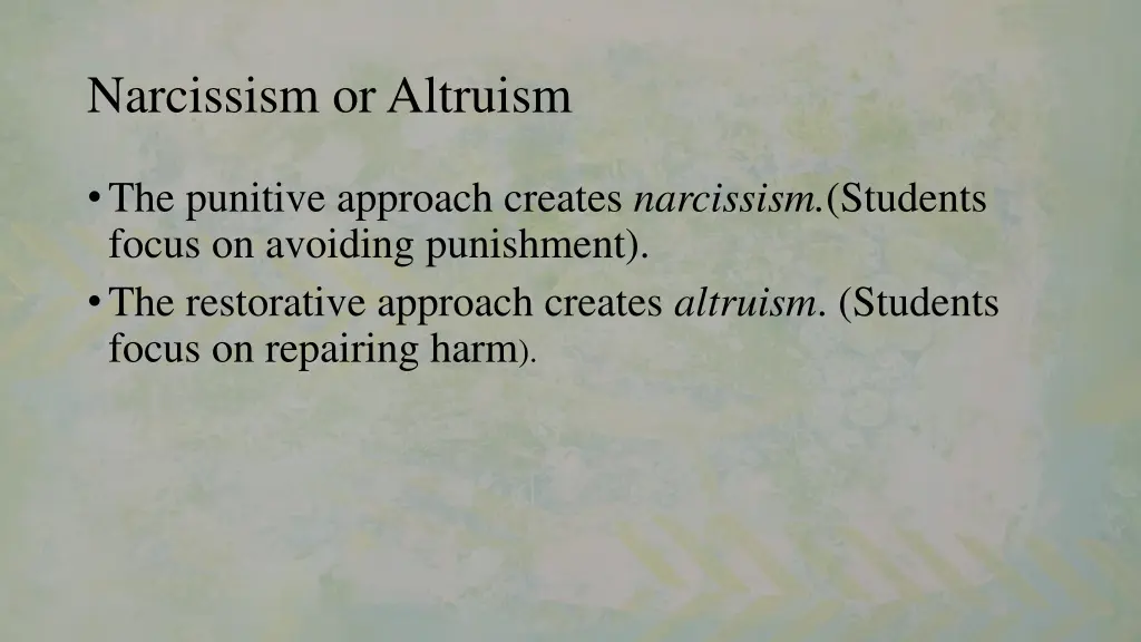 narcissism or altruism