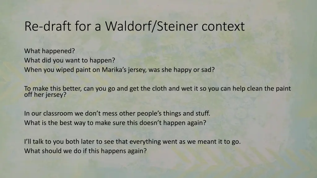 re draft for a waldorf steiner context