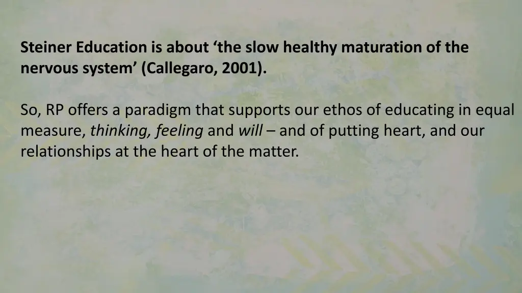 steiner education is about the slow healthy