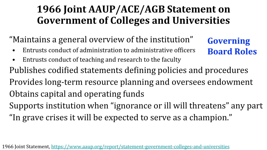 1966 joint aaup ace agb statement on government 1