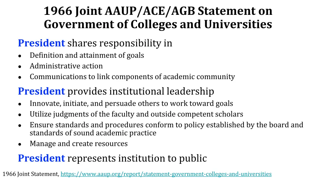 1966 joint aaup ace agb statement on government