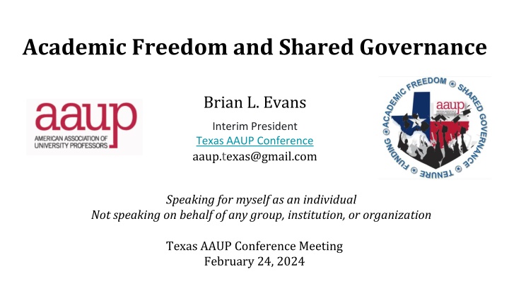 academic freedom and shared governance