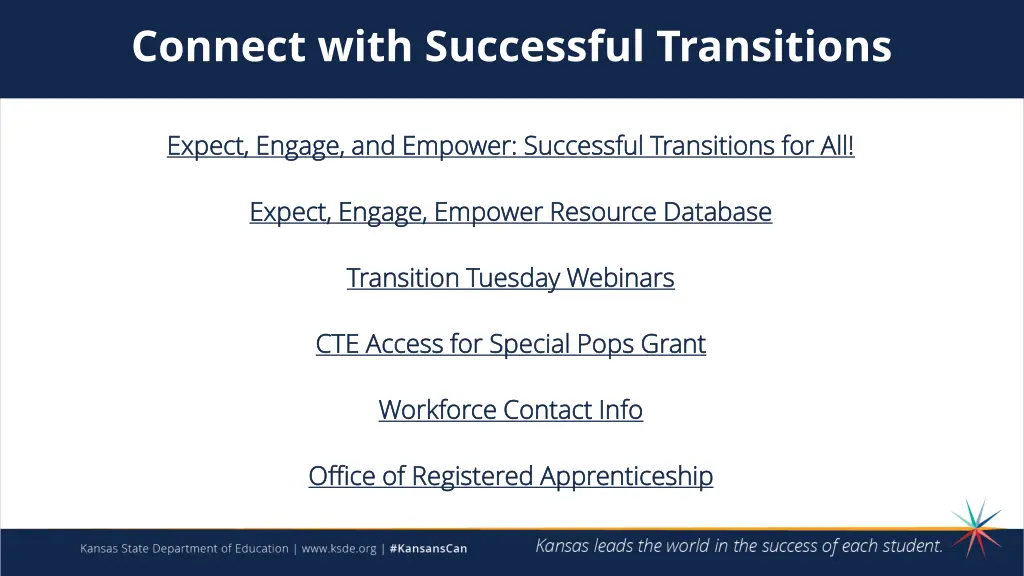 connect with successful transitions