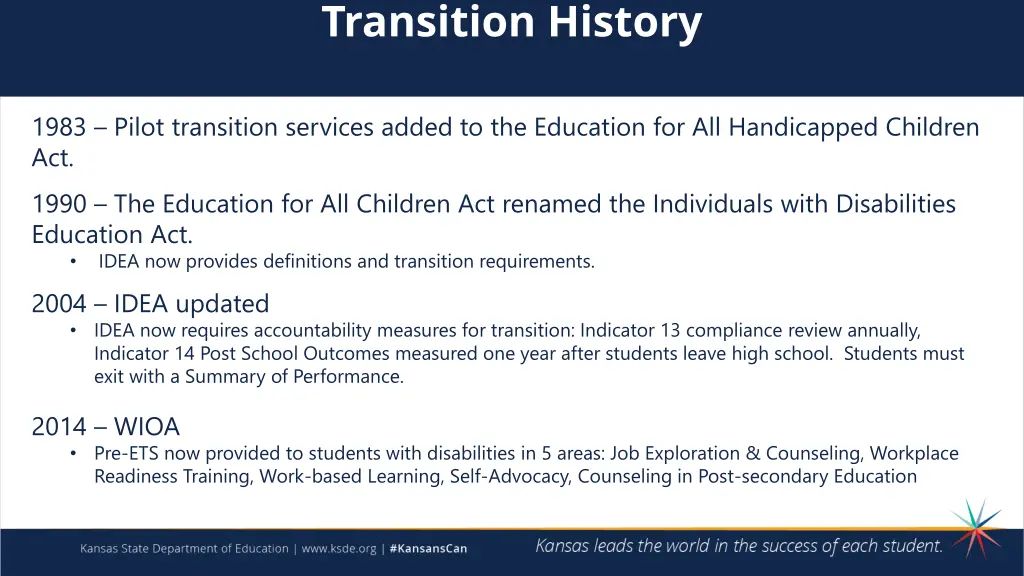 transition history