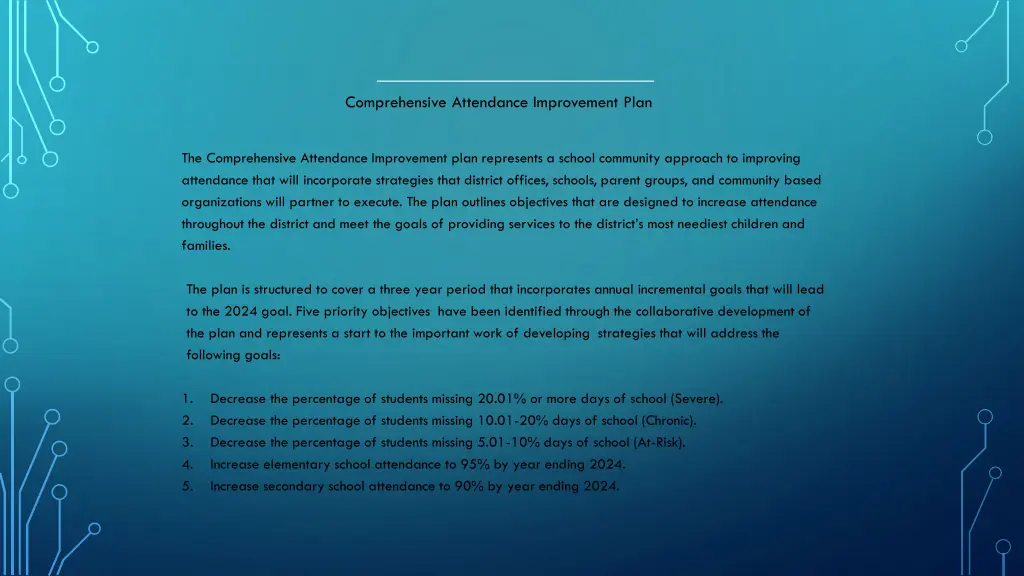 comprehensive attendance improvement plan