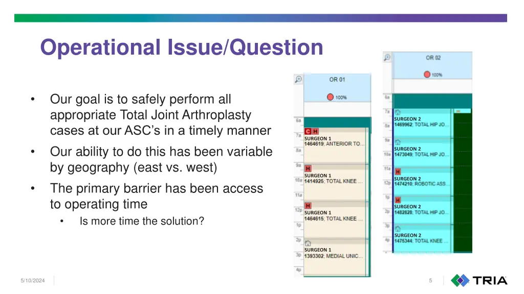 operational issue question