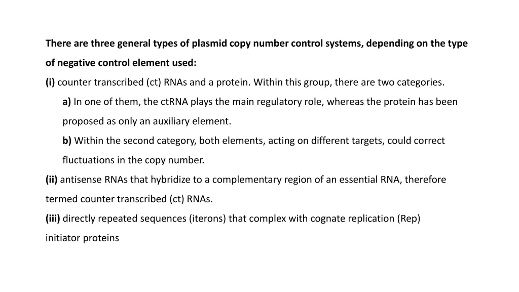 there are three general types of plasmid copy