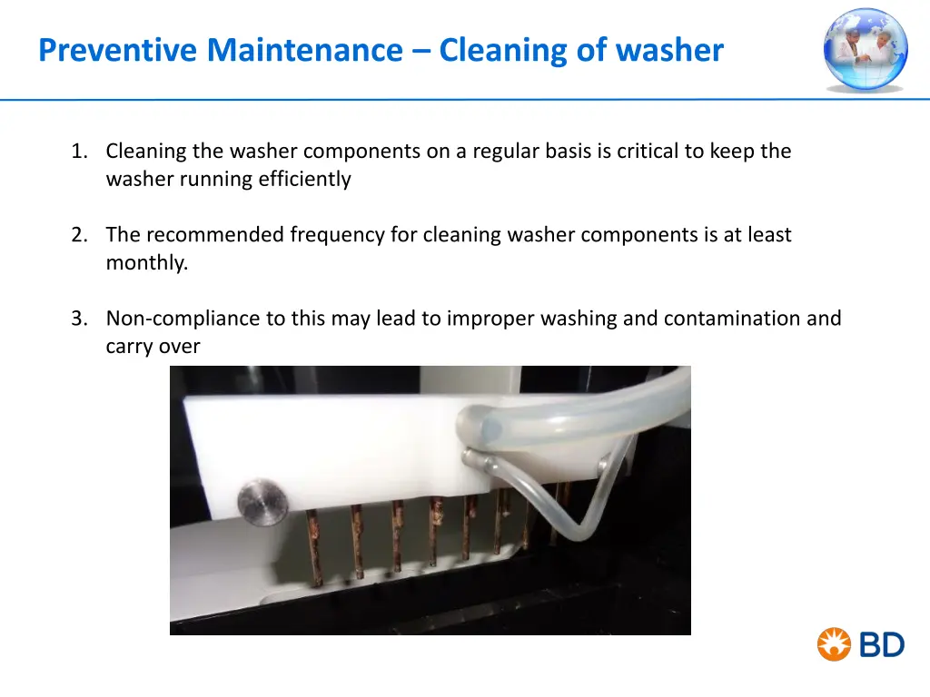 preventive maintenance cleaning of washer