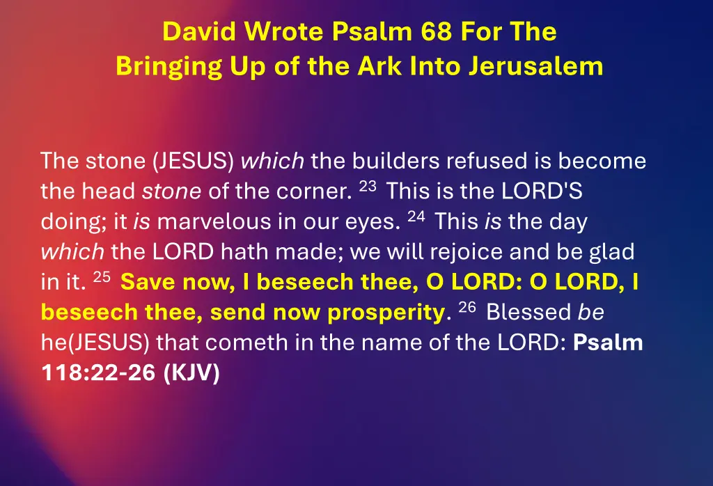 david wrote psalm 68 for the bringing