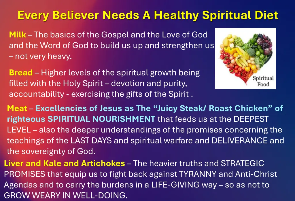 every believer needs a healthy spiritual diet