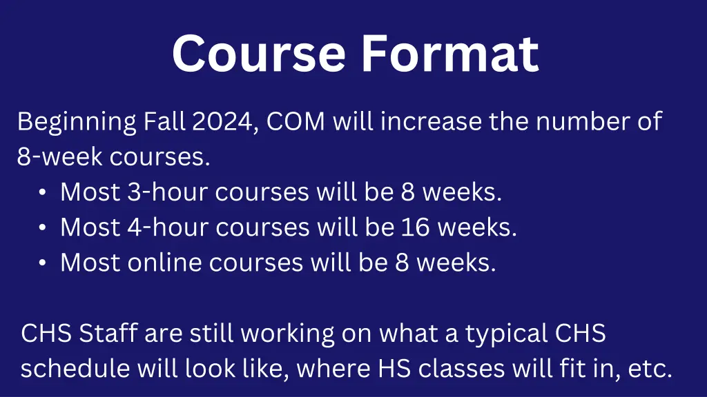 course format