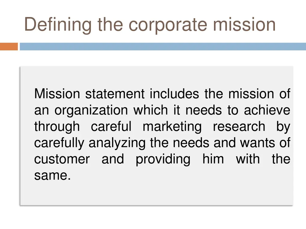 defining the corporate mission