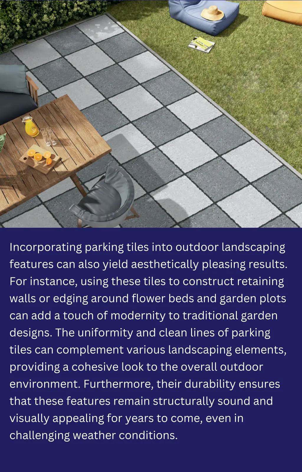 incorporating parking tiles into outdoor