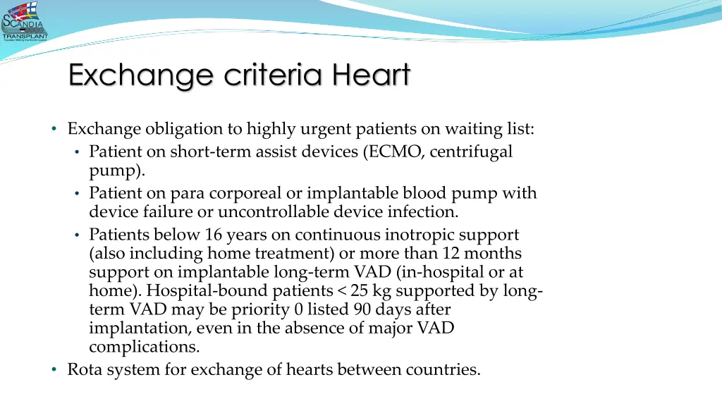 exchange criteria heart