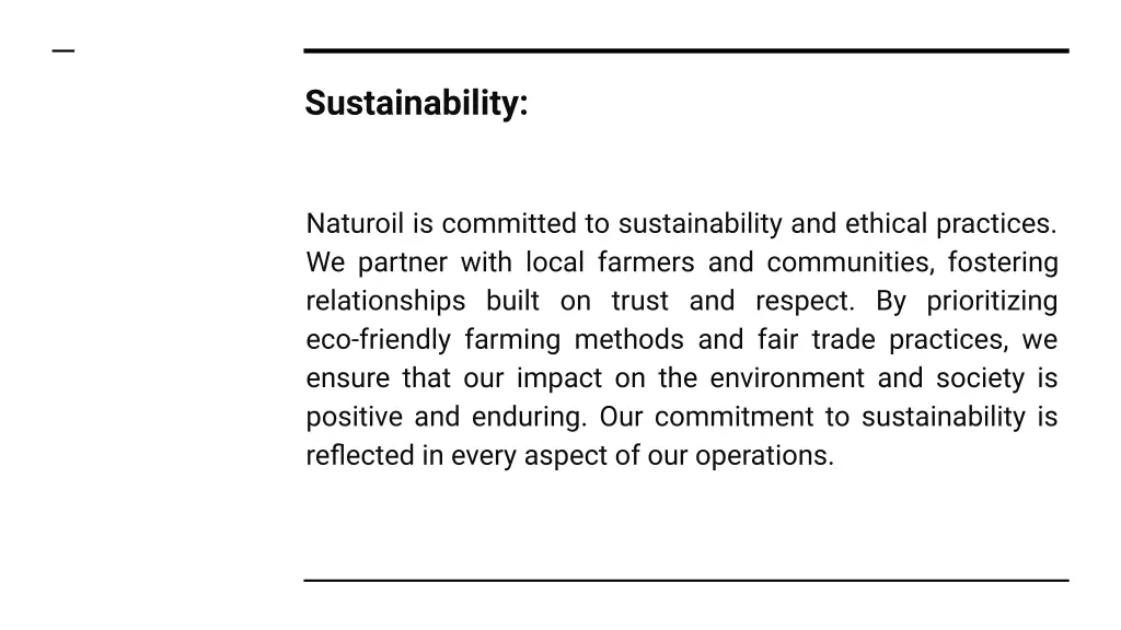 sustainability