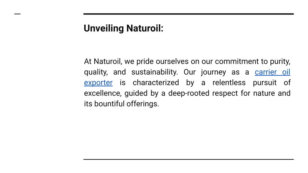 unveiling naturoil