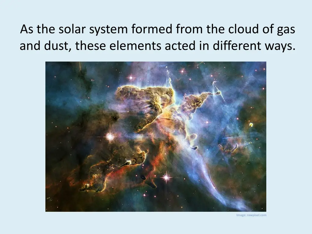 as the solar system formed from the cloud