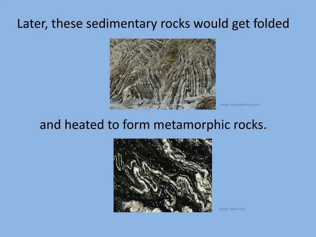 later these sedimentary rocks would get folded