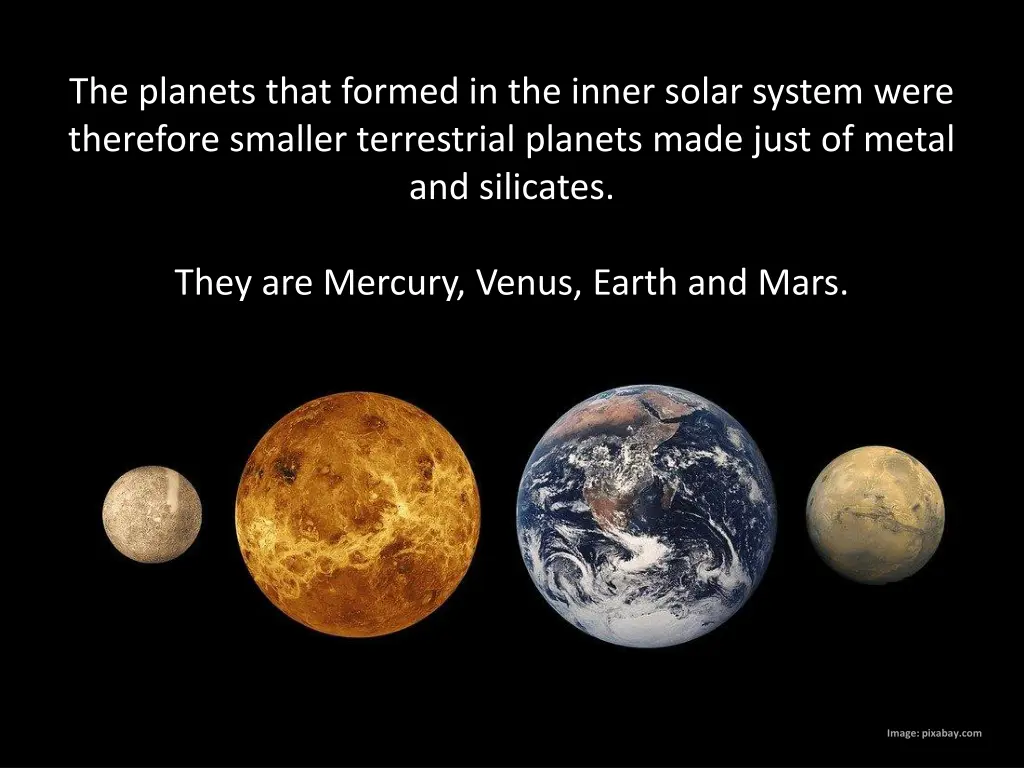 the planets that formed in the inner solar system