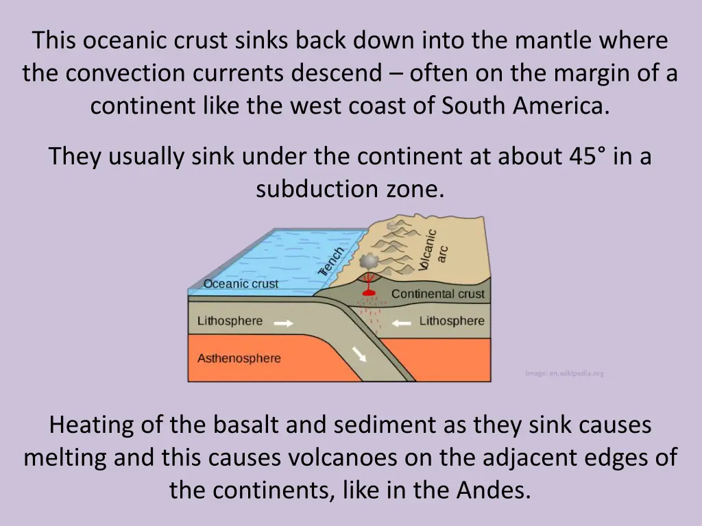 this oceanic crust sinks back down into