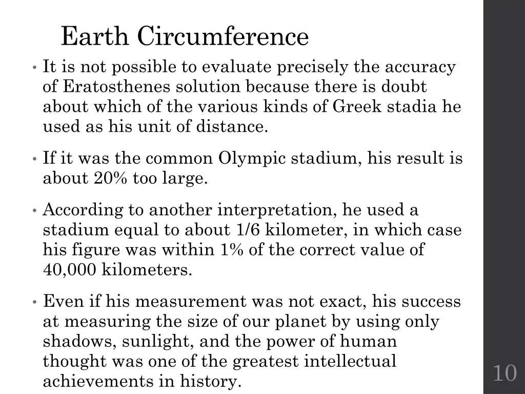 earth circumference it is not possible