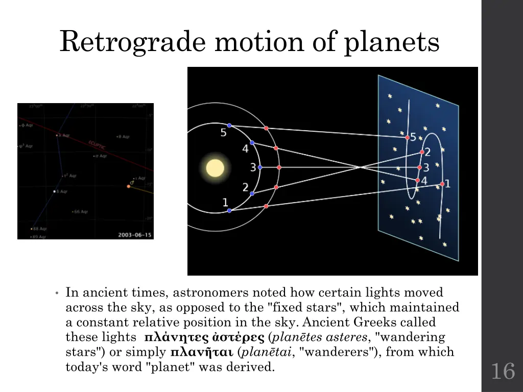 retrograde motion of planets
