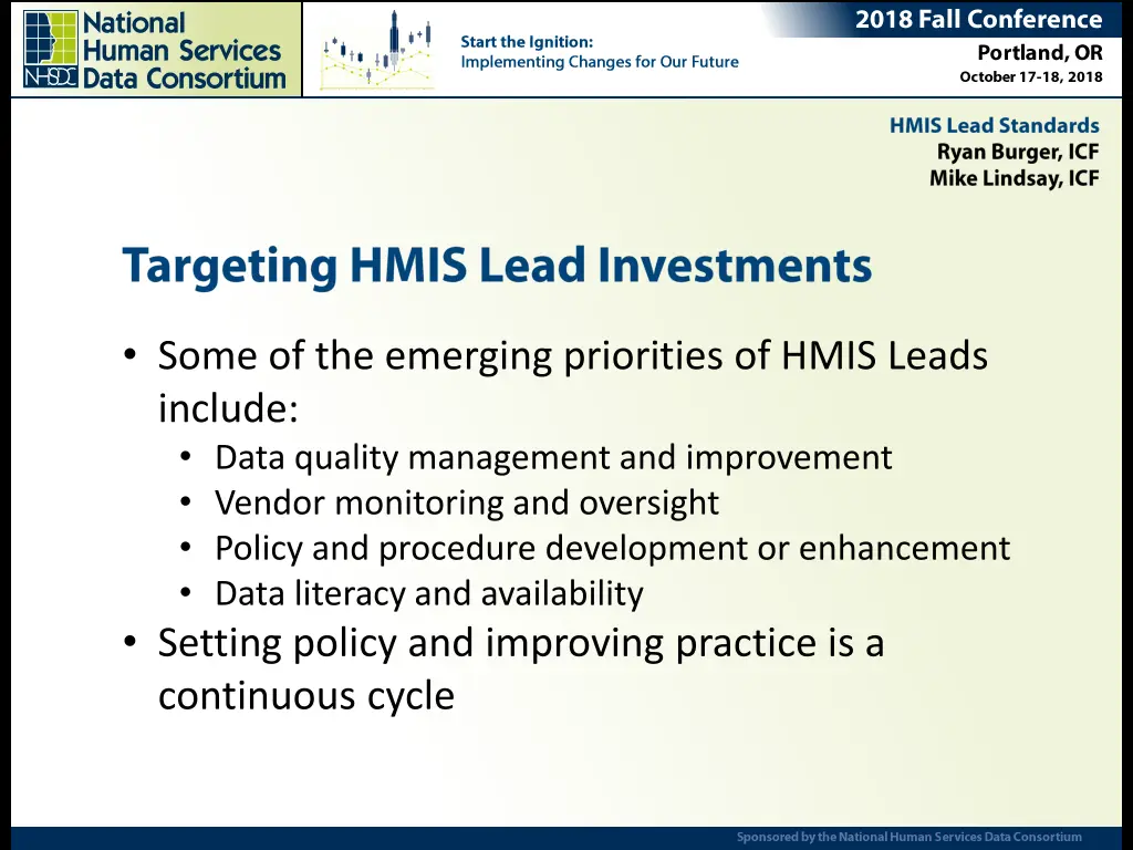 some of the emerging priorities of hmis leads