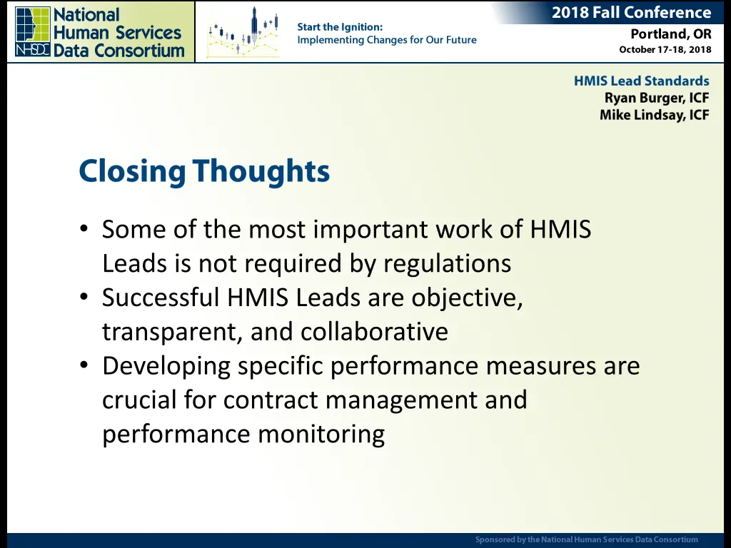 some of the most important work of hmis leads