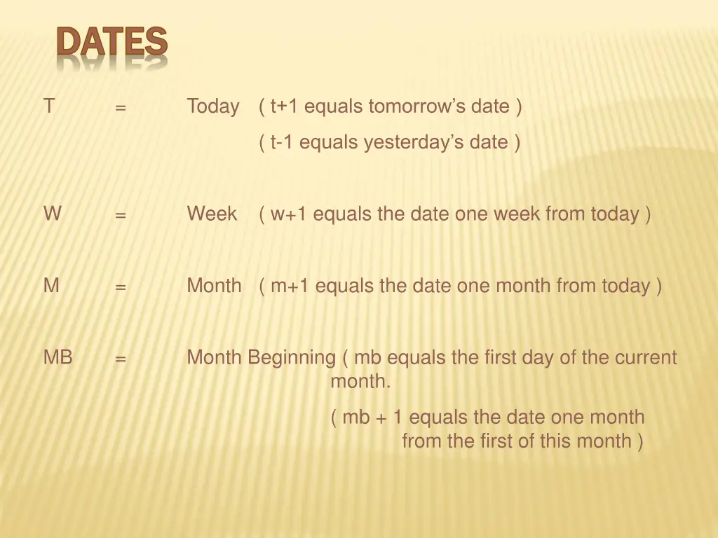 dates dates