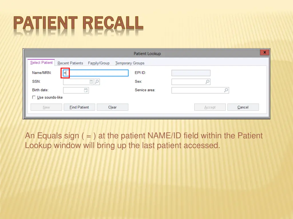 patient recall patient recall