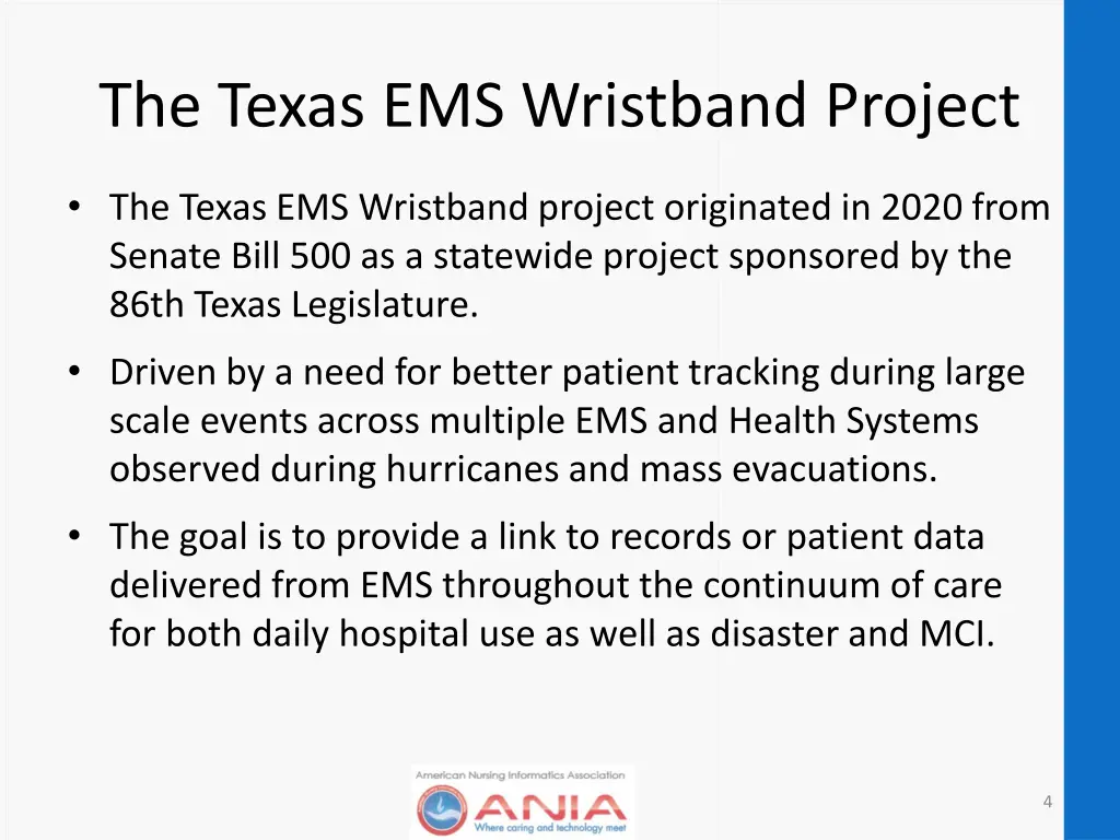 the texas ems wristband project