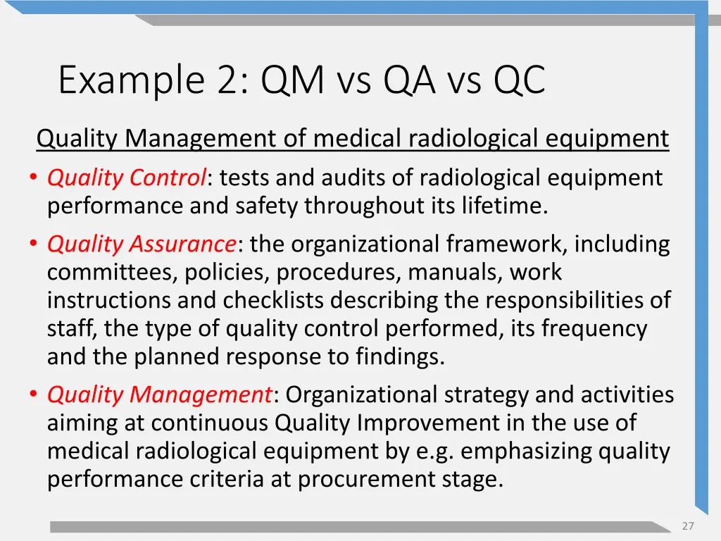 example 2 qm vs qa vs qc