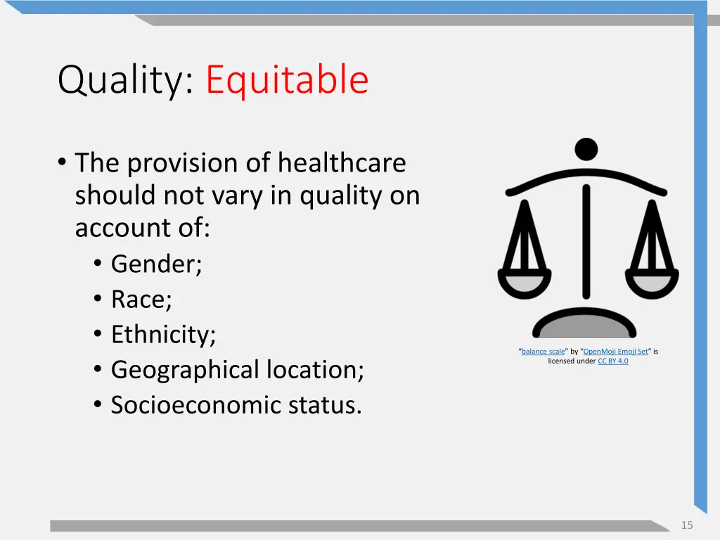 quality equitable