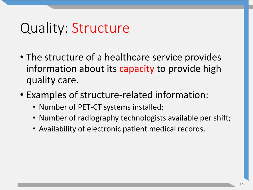 quality structure