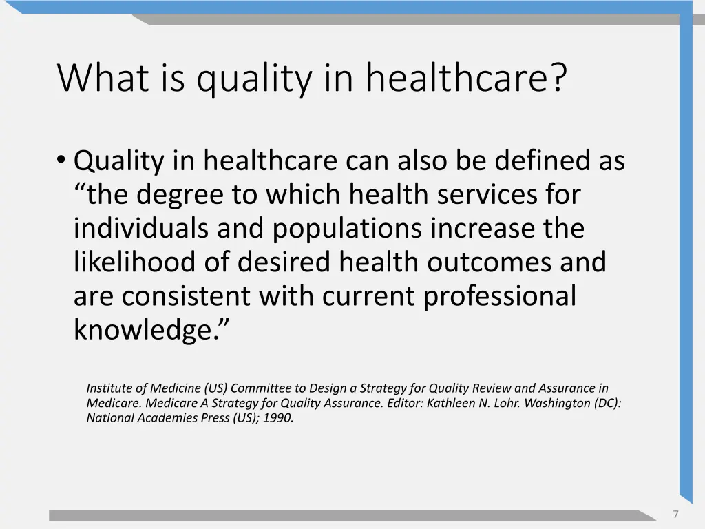 what is quality in healthcare 1