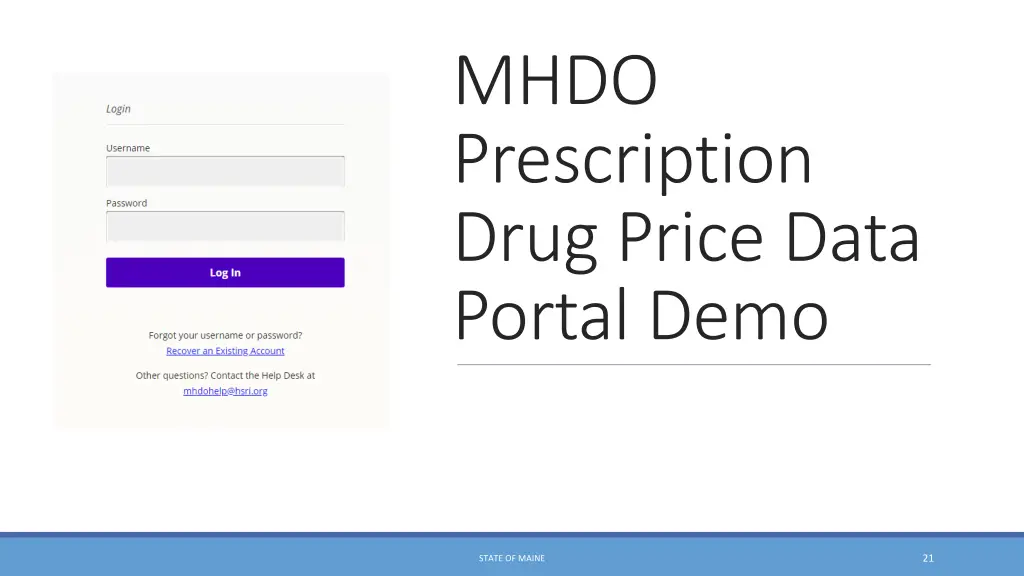 mhdo prescription drug price data portal demo