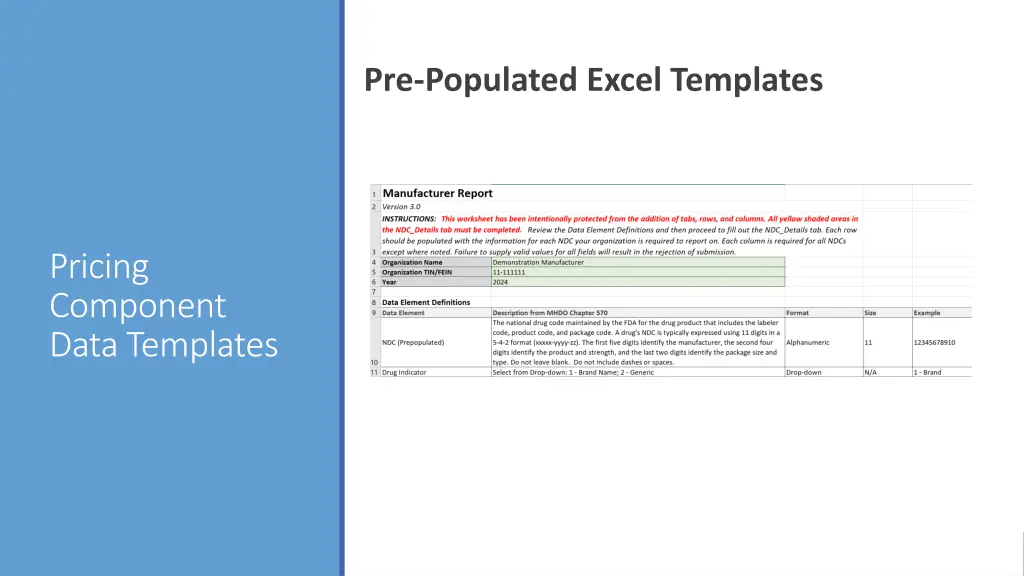 pre populated excel templates