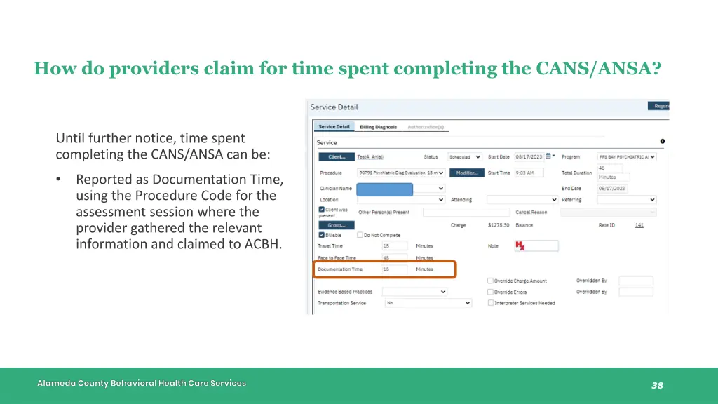 how do providers claim for time spent completing