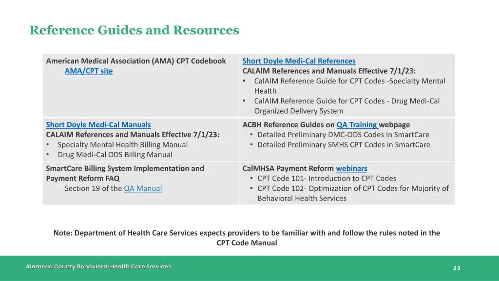 reference guides and resources