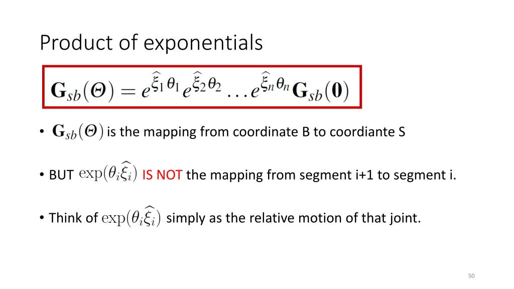 product of exponentials