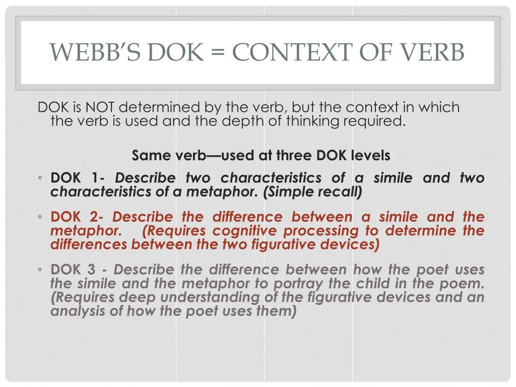 webb s dok context of verb