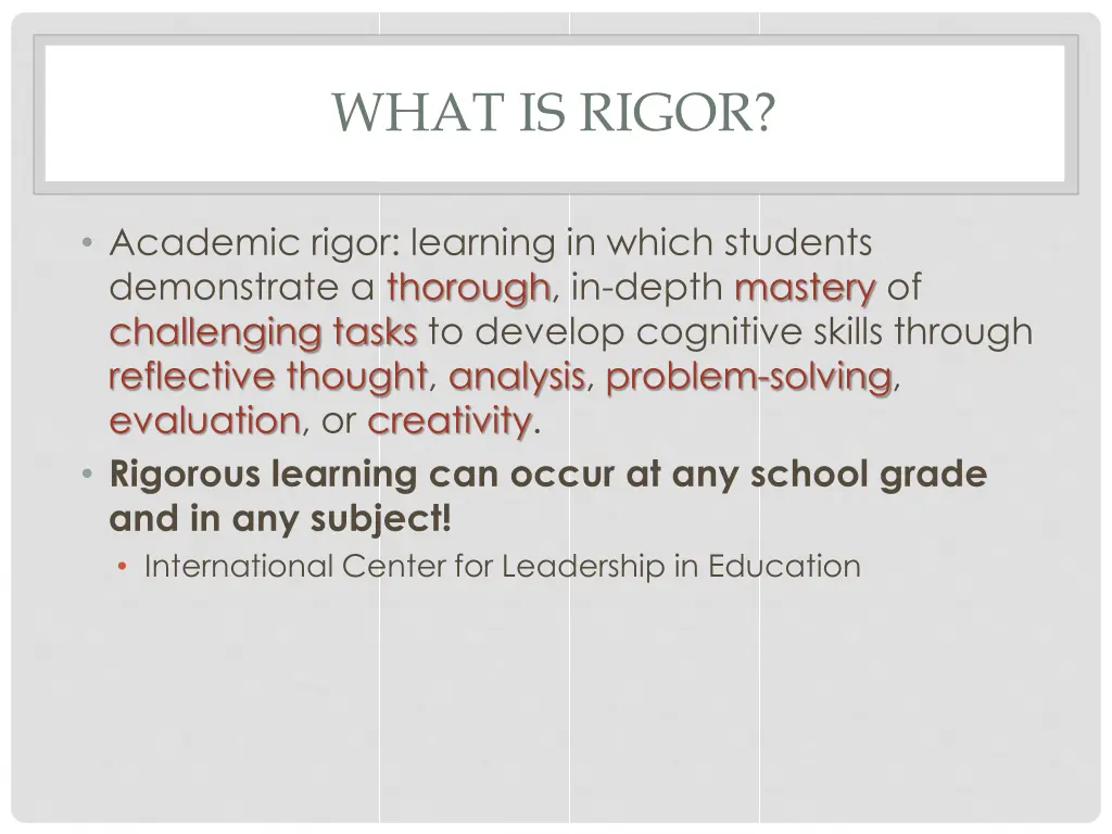 what is rigor