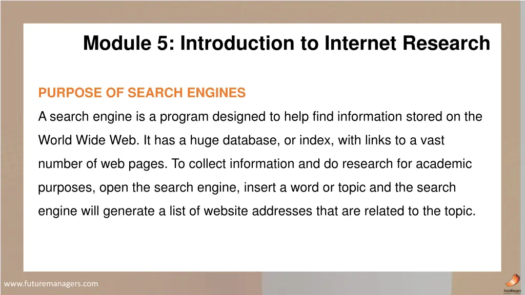 module 5 introduction to internet research