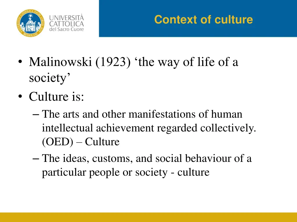 context of culture