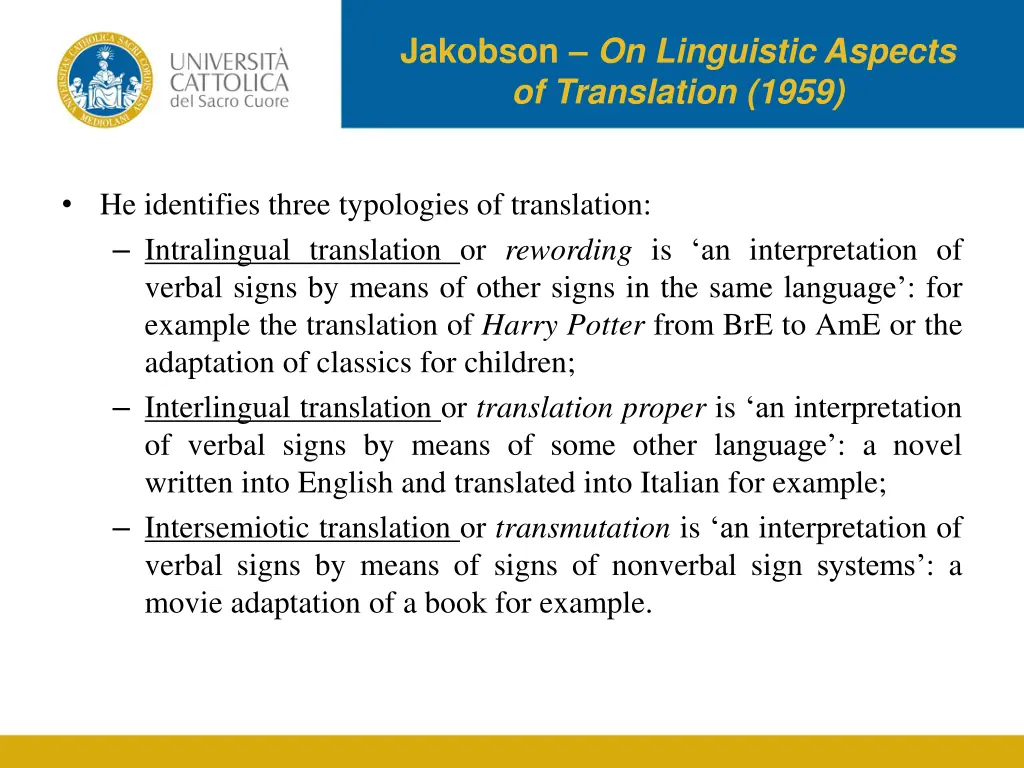 jakobson on linguistic aspects of translation 1959