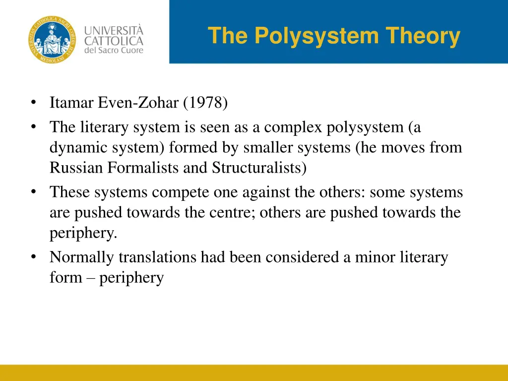 the polysystem theory