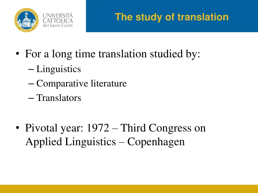 the study of translation